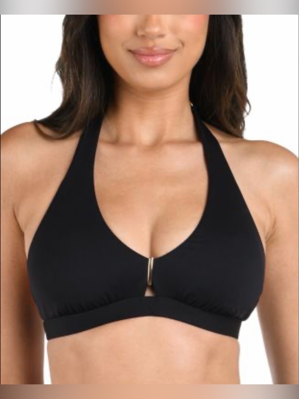 NWT LA BLANCA LUXE V NECK HALTER BIKINI TOP 6